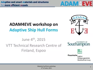 ADAM4EVE workshop on  Adaptive Ship Hull Forms