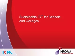 Sustainable ICT for Schools  and Colleges