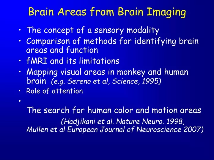 brain areas from brain imaging