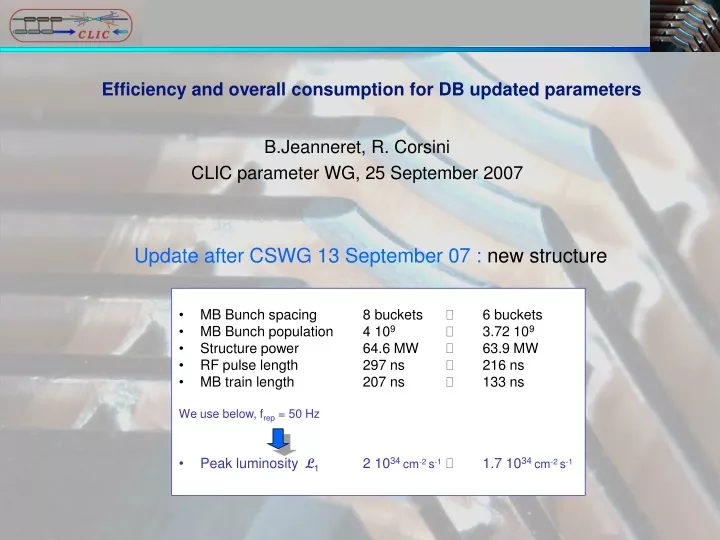 efficiency and overall consumption for db updated