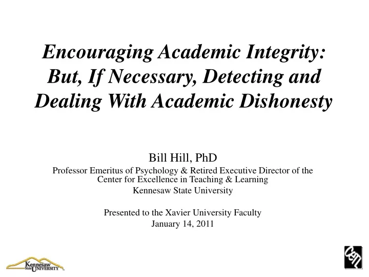 encouraging academic integrity but if necessary detecting and dealing with academic dishonesty