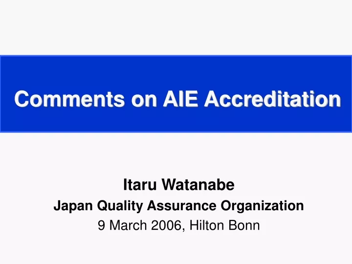 comments on aie accreditation