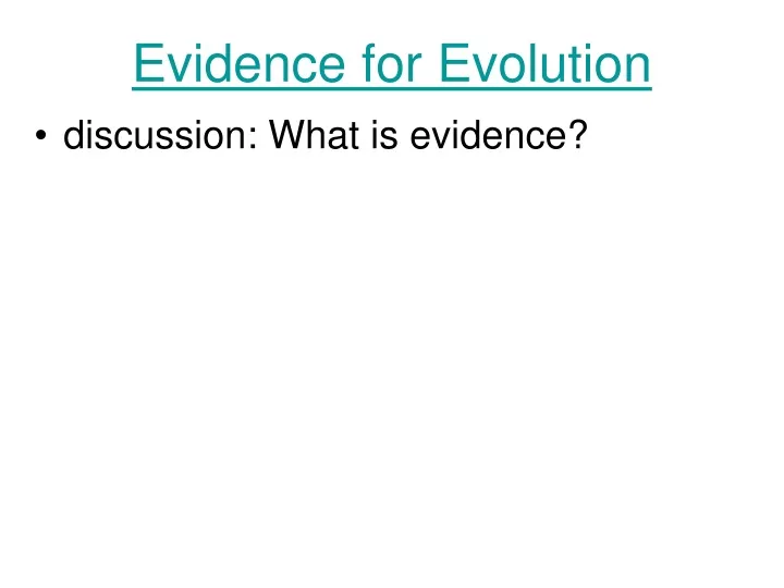 evidence for evolution