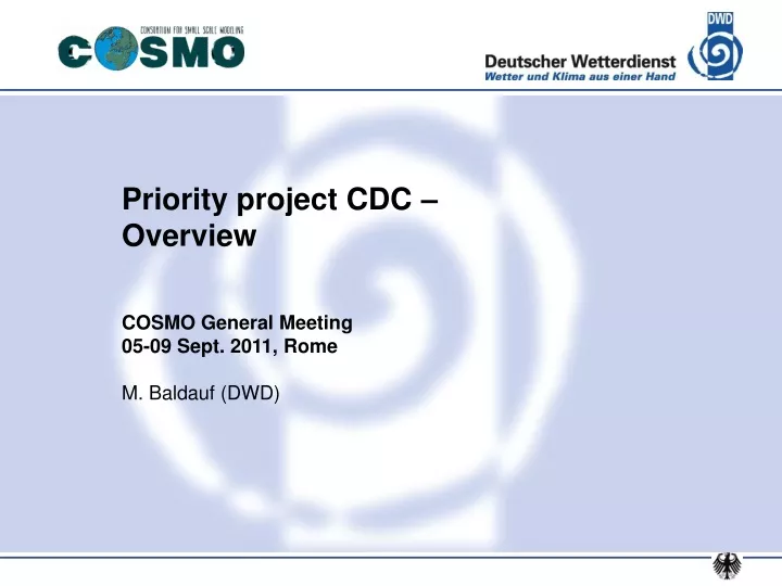 priority project cdc overview cosmo general