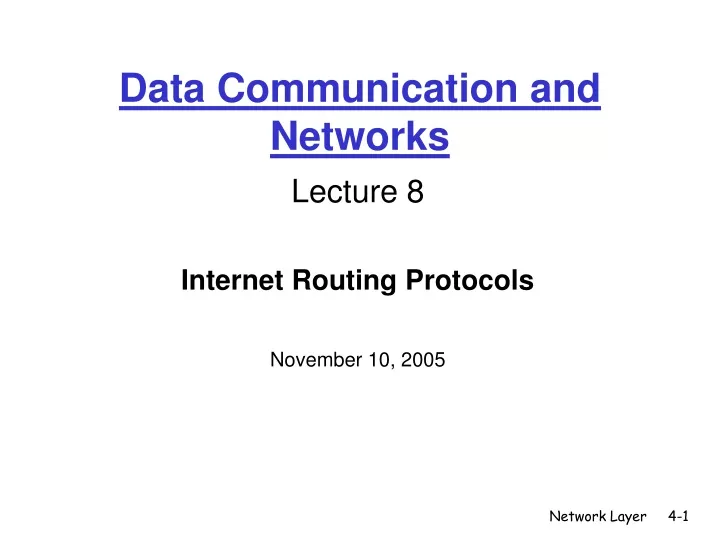 data communication and networks