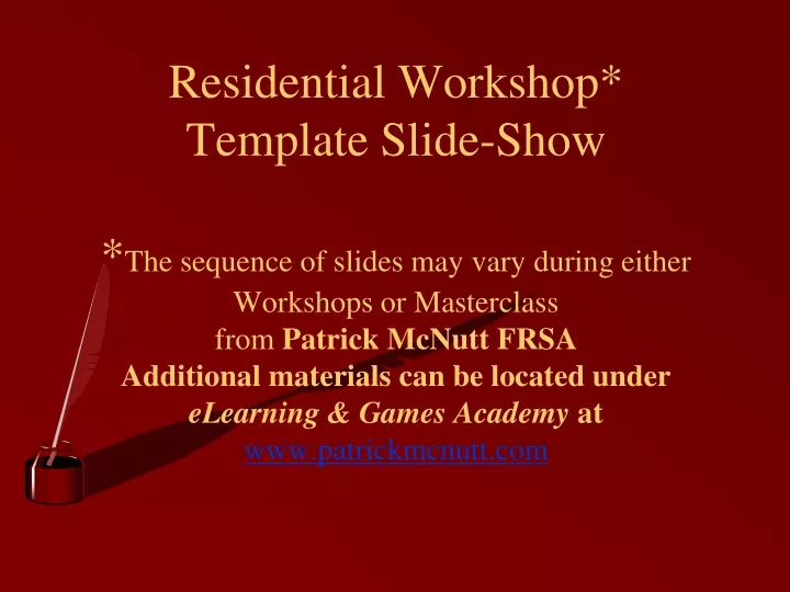 residential workshop template slide show
