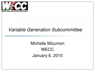 Variable Generation Subcommittee