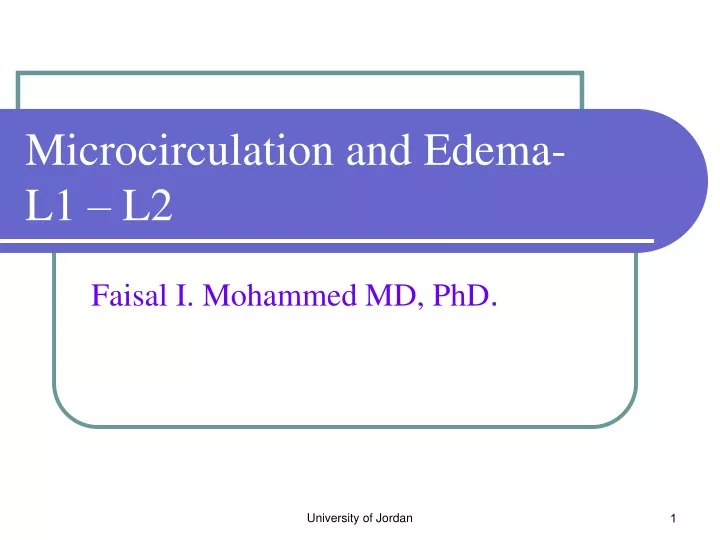 microcirculation and edema l1 l2