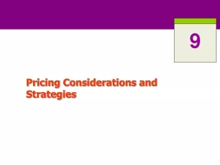 Pricing Considerations and Strategies