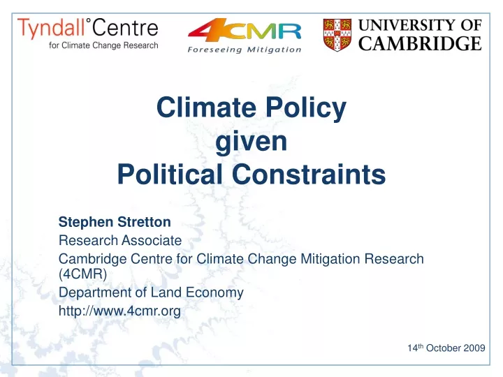 climate policy given political constraints