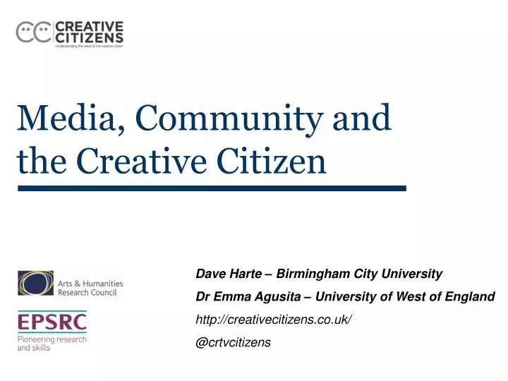 media community and the creative citizen