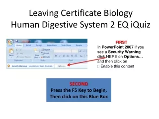 Leaving Certificate Biology Human Digestive System 2 EQ iQuiz