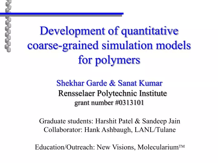 development of quantitative coarse grained