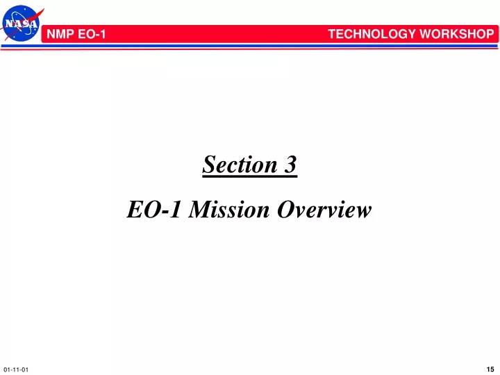 section 3 eo 1 mission overview