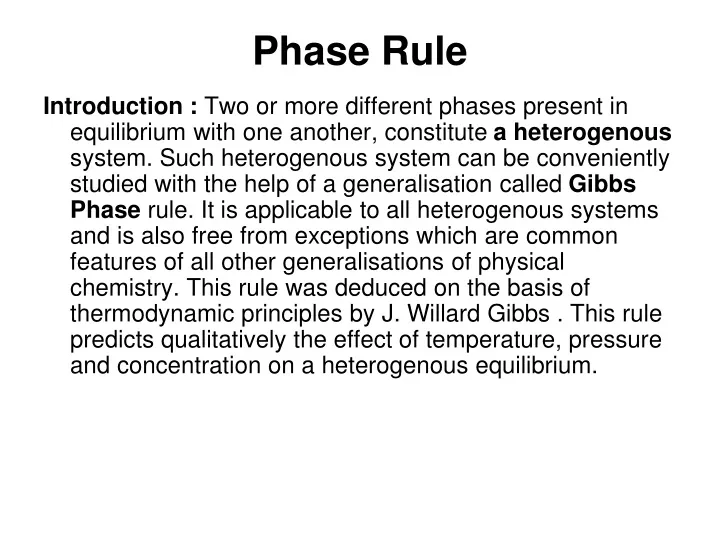 phase rule