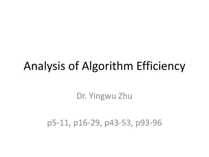 analysis of algorithm efficiency