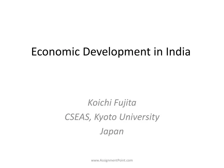 economic development in india