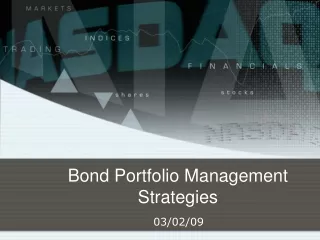 Bond Portfolio Management Strategies