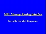 MPI Message Passing Interface Overview - slide 1