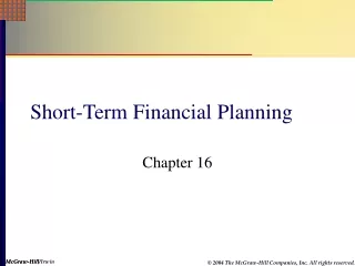 Short-Term Financial Planning