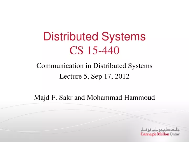 distributed systems cs 15 440