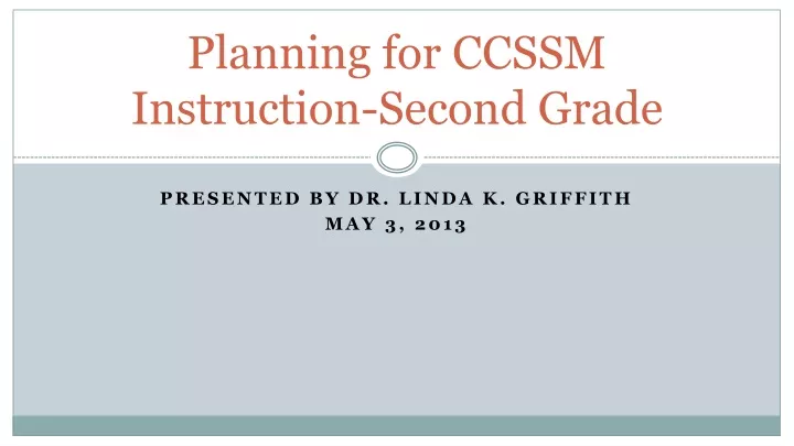 planning for ccssm instruction second grade