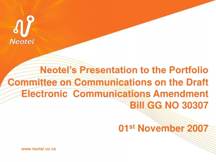 neotel s presentation to the portfolio committee