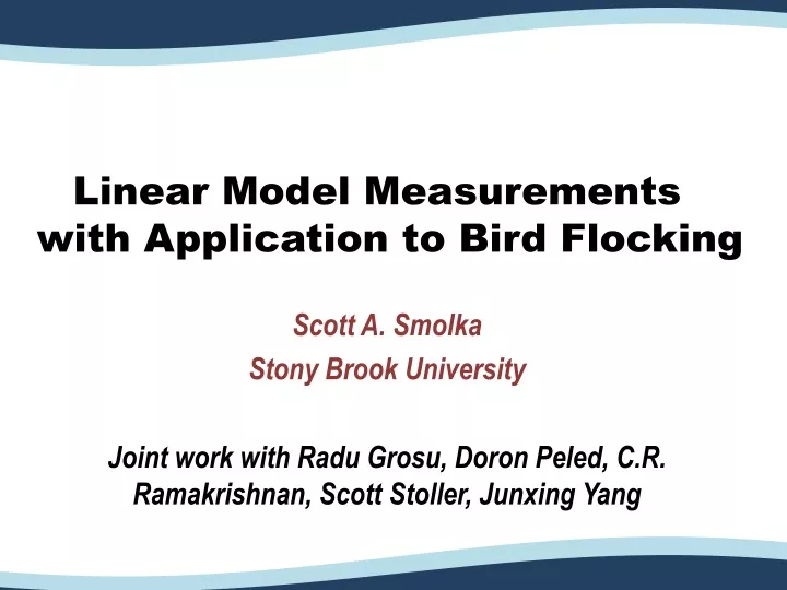 linear model measurements with application to bird flocking