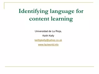 Identifying language for content learning