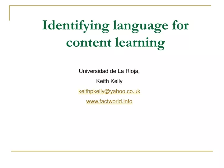 identifying language for content learning