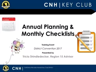 Annual Planning &amp;  Monthly Checklists
