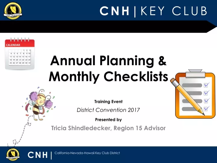 annual planning monthly checklists