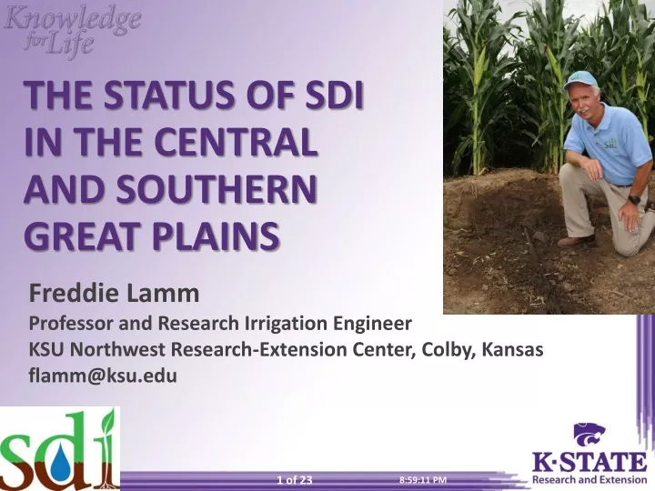 the status of sdi in the central and southern great plains