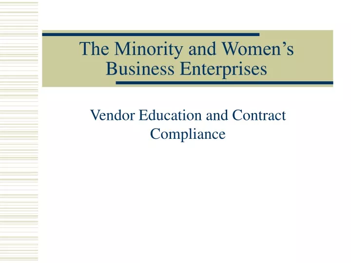 the minority and women s business enterprises