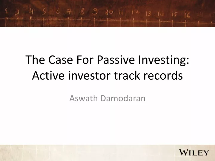 the case for passive investing active investor track records