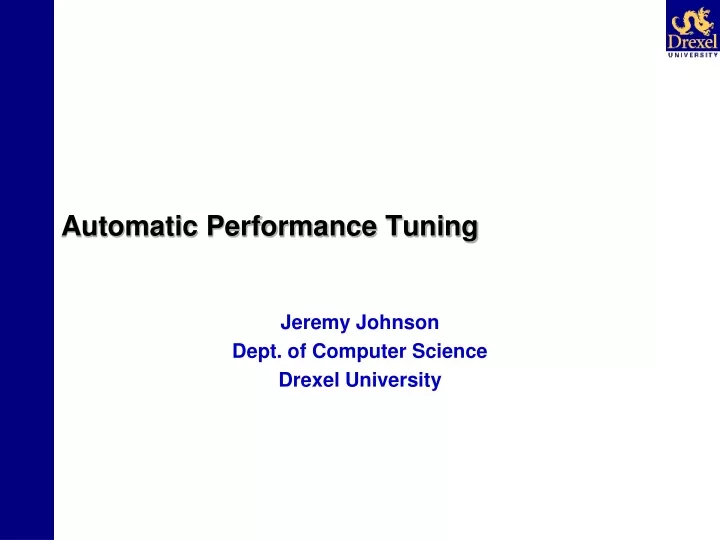 automatic performance tuning