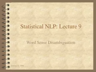 Statistical NLP: Lecture 9