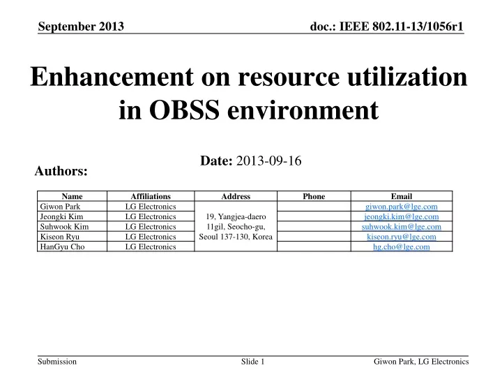 enhancement on resource utilization in obss environment