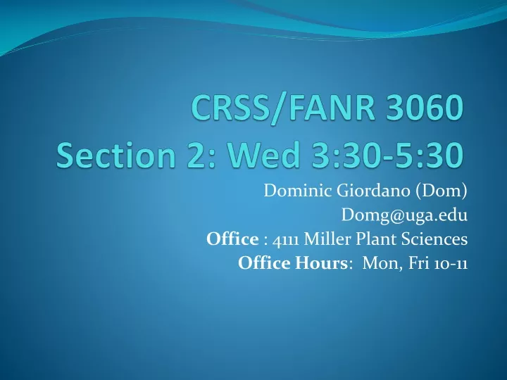 crss fanr 3060 section 2 wed 3 30 5 30