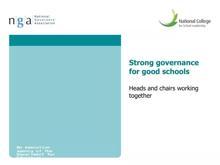 strong governance for good schools