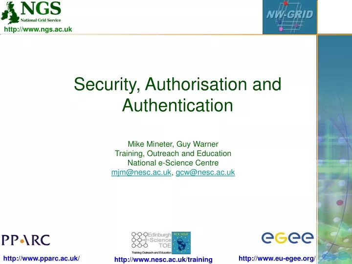 security authorisation and authentication