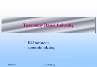 Taxonomy Based Indexing