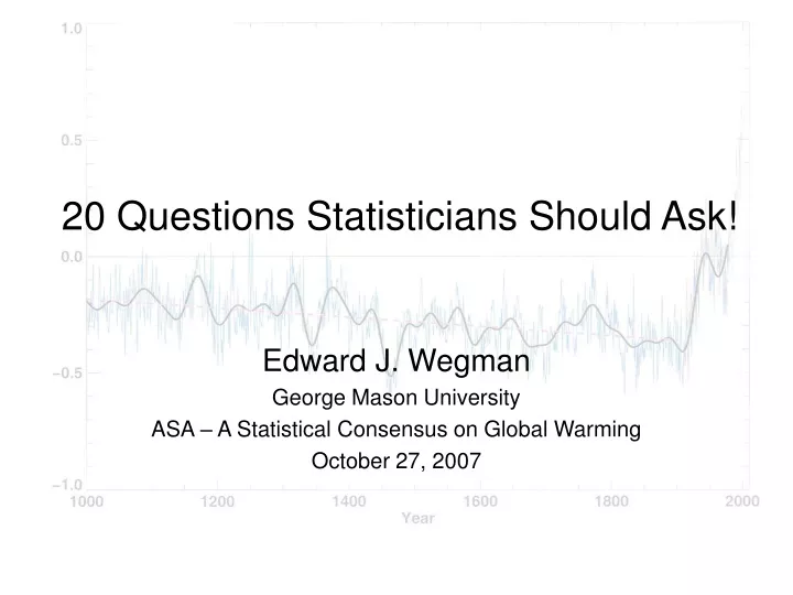 20 questions statisticians should ask