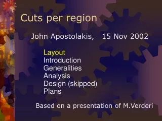 Cuts per region