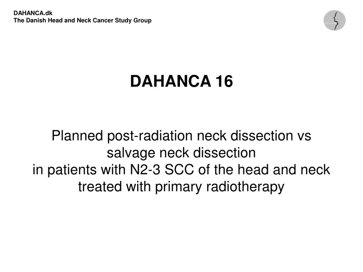 dahanca dk the danish head and neck cancer study
