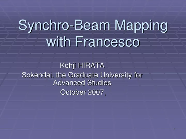 synchro beam mapping with francesco
