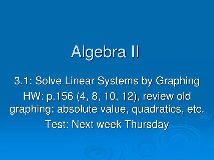 algebra ii