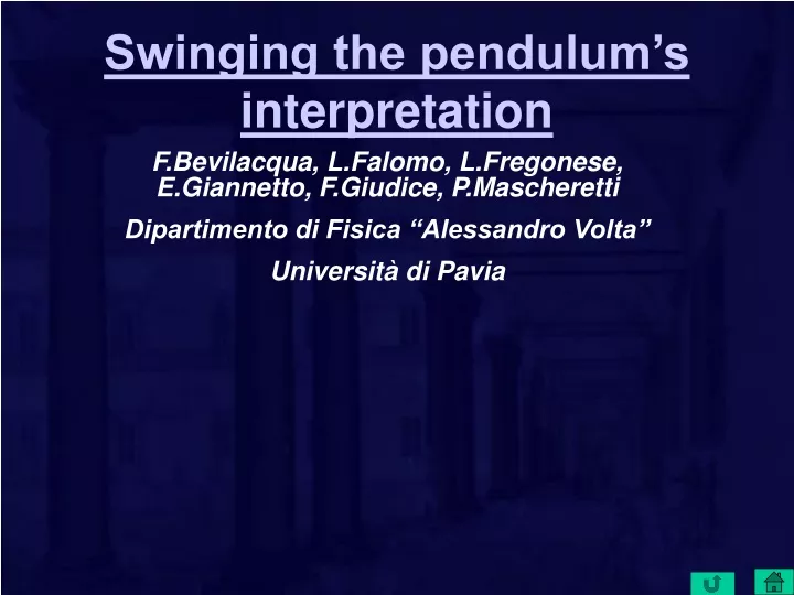 swinging the pendulum s interpretation