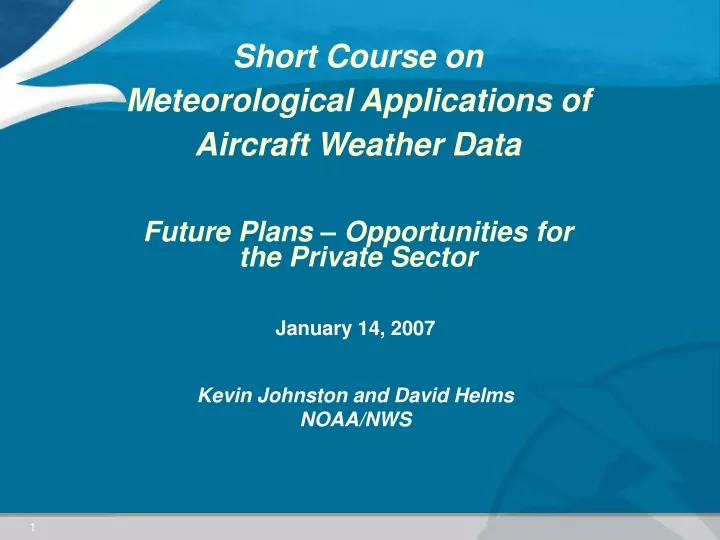 short course on meteorological applications