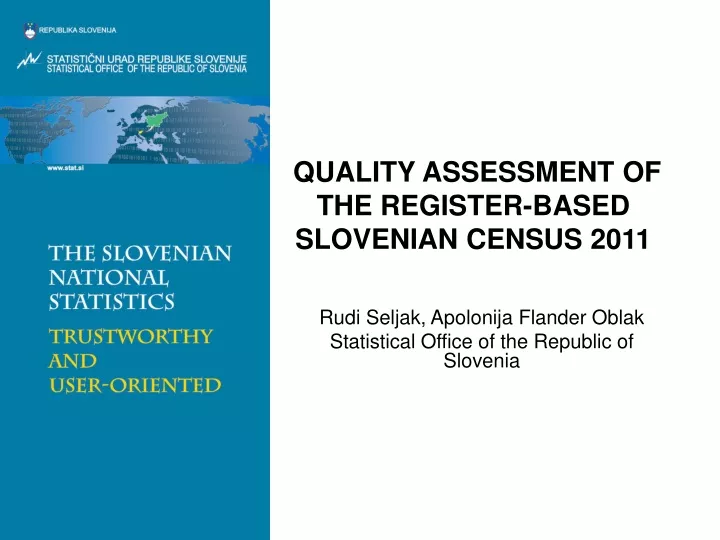 quality assessment of the register based slovenian census 2011